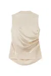 Nocturne Draped Open-back Detail Blouse In Neutral