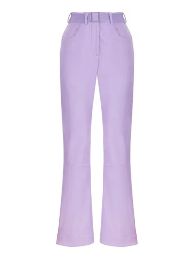 Nocturne Belted High-waisted Jeans In Pink/purple