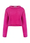 Nocturne Women's Pink / Purple Embellished Knit Sweater In Fuchsia