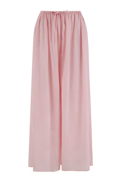 NOCTURNE WOMEN'S FLOWY WIDE LEG PANTS-PINK