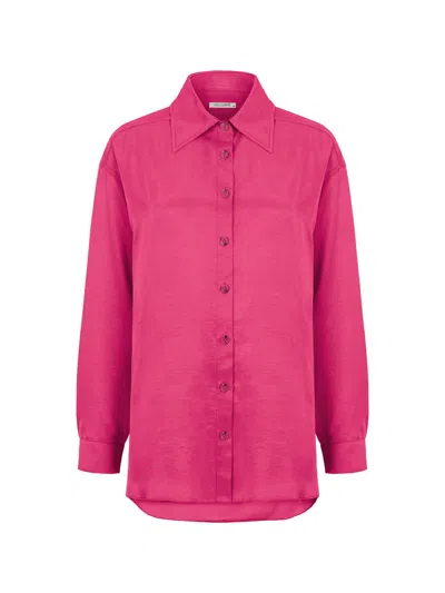 Nocturne Flowy Oversized Shirt In Pink/purple