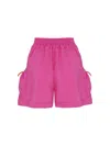 NOCTURNE WOMEN'S PINK / PURPLE PINK HIGH-WAISTED MINI SHORTS