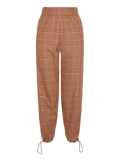 Nocturne Plaid Jogger Pants In Open Brown