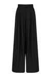 NOCTURNE WOMEN'S PLEATED WIDE LEG PANTS-BLACK