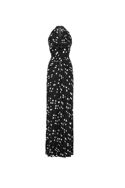 Nocturne Women's Printed Halter Neck Maxi Dress In Black