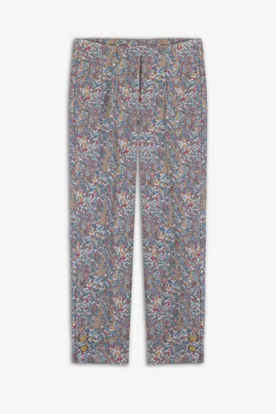 Nocturne Women's Printed High Waist Trousers In White
