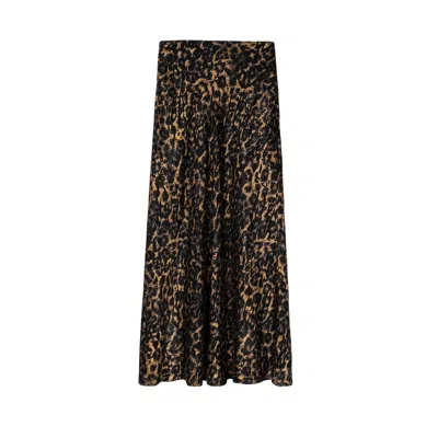 Nocturne Printed Leopard Midi Skirt In Multi