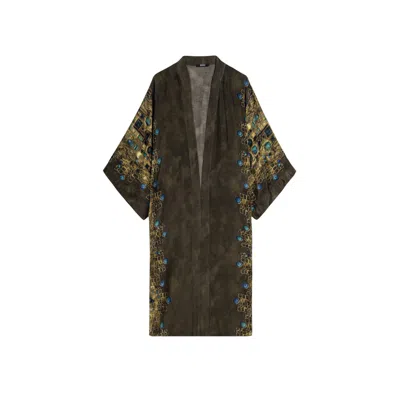 Nocturne Women's Printed Long Kimono In Green