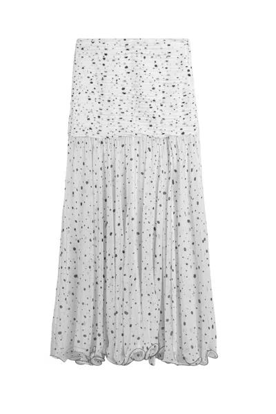 Nocturne Printed Slit-detail Maxi Skirt In White