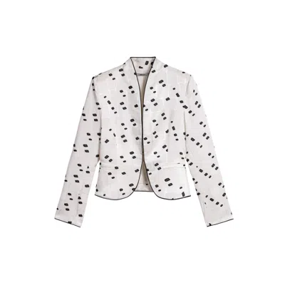 Nocturne Women's Printed Tailored Jacket In White
