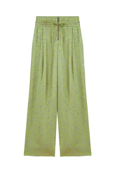 Nocturne Women's Printed Wide-leg Trousers In Green
