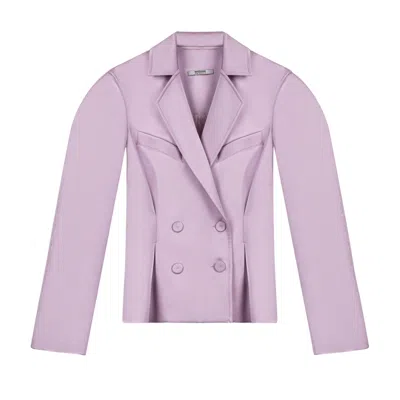 Nocturne Women's Purple Double Breasted Folded Collar Jacket