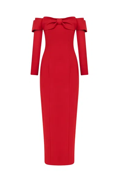 Nocturne Women's Red Bow Maxi Dress