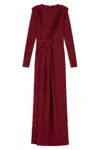 Nocturne Maxi Dress With Twirl Detail In Red