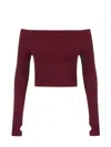 Nocturne Women's Red Metallic Jersey Crop Top Burgundy In Red