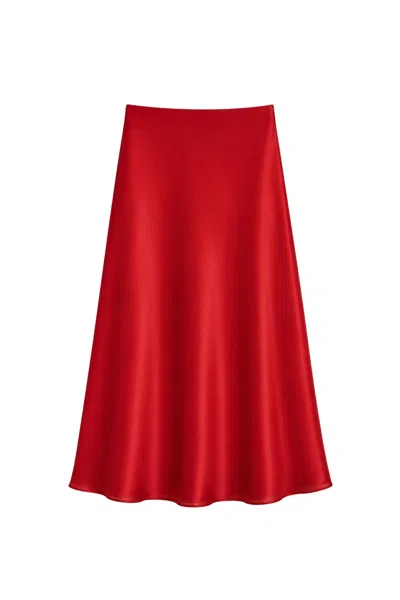 Nocturne Women's Red Pleated Midi Skirt