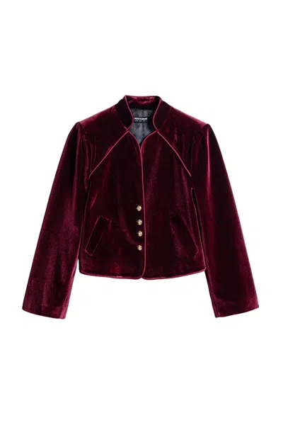 Nocturne Women's Red Velvet Cropped Jacket