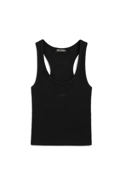 Nocturne Women's Ribbed Crop Top - Black