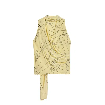 Nocturne Women's Shawl Detail Blouse In Yellow