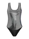 Nocturne Metallic Jersey Bodysuit In Silver