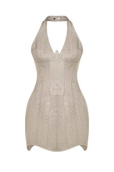 Nocturne Women's Snake-print Boned Mini Corset Dress