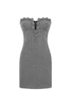Nocturne Women's Strapless Mini Dress - Grey In Grey