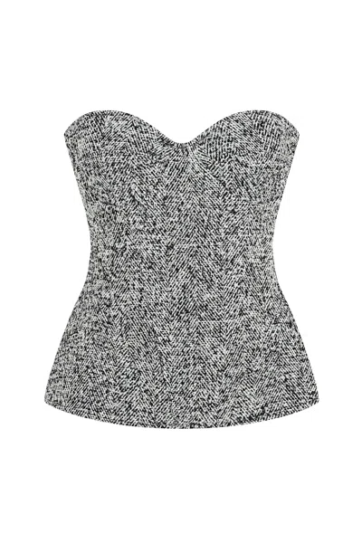 Nocturne Women's Strapless Sweetheart Neck Top In Gray
