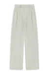 Nocturne Women's Striped High Waist Trousers In White