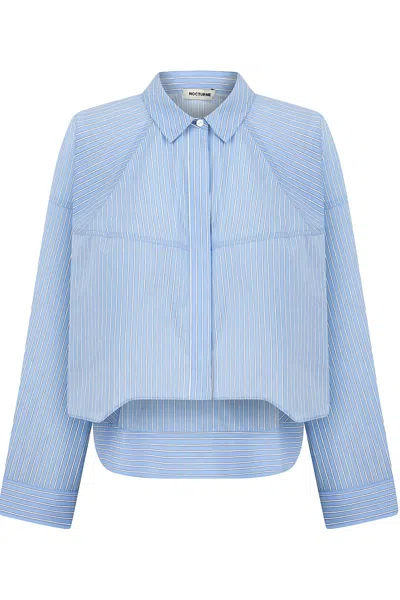 Nocturne Oversized Button-up Shirt In Blue