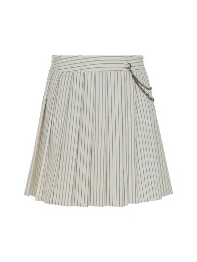 Nocturne Women's Striped Pleated Mini Skirt In Gray