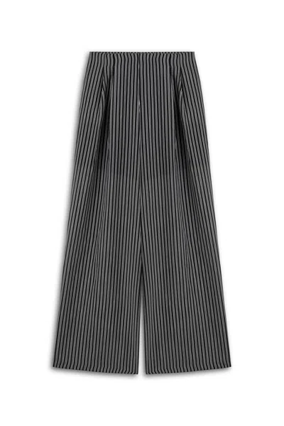 Nocturne Women's Striped Sheer Pants In Black
