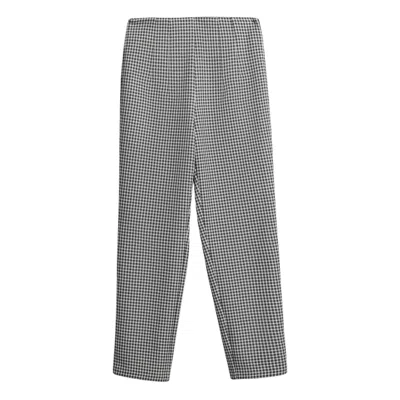 Nocturne Tailored Micro Check Cigarette Pants In Black