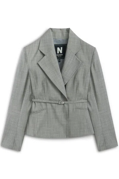 Nocturne Women's Thin Belted Jacket In Gray