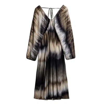 Nocturne Tie-back Batik Print Maxi Dress In Multi