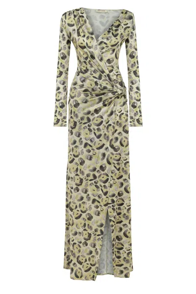 Nocturne Women's Twist Detail Maxi Dress In Gold