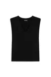 Nocturne V-neck Padded T-shirt In Black