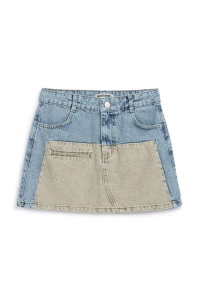 Nocturne Women's Washed Mini Denim Skirt In Blue