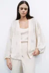 Nocturne Beaded Embroidered Jacket With Batwing Sleeves
