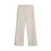 Nocturne Women's White Contrast Fabric Detailed Pants In Neutral
