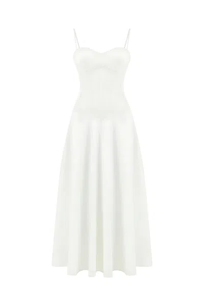 Nocturne Women's White Corset Detailed Dress