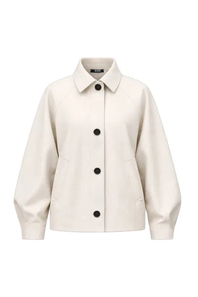 Nocturne Cropped Batwing Jacket In White