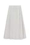Nocturne Embroidery Detail Midi Skirt In White