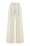 Nocturne Women's White Ecru Wide-leg Linen Pants