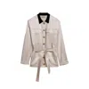 Nocturne Women's White Gold Button Detailed Jacket In Neutral