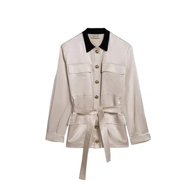 Nocturne Women's White Gold Button Detailed Jacket In Neutral
