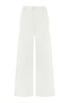 NOCTURNE WOMEN'S WHITE HIGH WAISTED WIDE LEG JEANS-ECRU