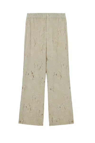 Nocturne Jacquard Wide Leg Trousers In Neutral