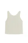 Nocturne Minimalist Sleeveless Crepe Top In White