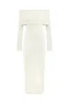 Nocturne Women's White Off Shoulder Layered Design Dress In White