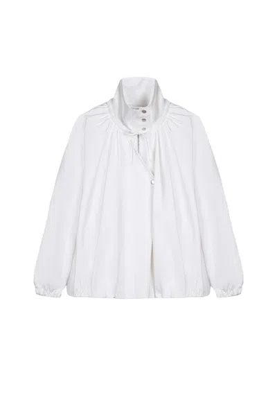NOCTURNE WOMEN'S WHITE OVERSIZED ZIP-FRONT JACKET